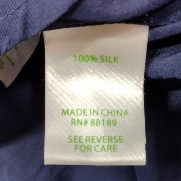 Lilly Pulitzer 100% Silk Candice Top Women's XS True Navy Retro Y2K Minimalist - Picture 10 of 11